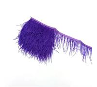 Cinta con flecos de plumas, 1 metro de plumas de avestruz multicolores, adorno de flecos de cinta for decoración de manualidades for vestidos(Dark Purple)