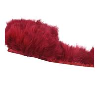 Cinta con flecos de plumas, Adorno de plumas de marabú multicolor de 5 metros for hacer adornos y boa de joyería(Wine Red)