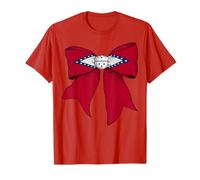 Cinta con lazo en forma de coqueta con la bandera del estado de Arkansas para niña Camiseta
