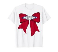 Cinta con Lazo en Forma de Coqueta con la Bandera del Estado de Arkansas para niña Camiseta