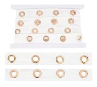 Cinta con Ojales de 5 yarda Y 0.98 pulgadas de Color Blanco de Letsinstyle, Ribete de Ojal de Algodón con Anilla Metálica Dorada, Adornos de Sarga para Coser