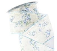 Cinta con ribete de encaje, Cinta estampada de encaje algodón 25 mm/48 mm 10 yardas Multicolor(A-Blue,48mm-10yards)