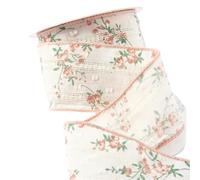 Cinta con ribete de encaje, Cinta estampada de encaje algodón 25 mm/48 mm 10 yardas Multicolor(A-Pink,48mm-10yards)