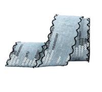 Cinta con ribete de encaje, Cinta Estampada De Encaje Poliéster Multicolor 25mm/38mm 5-50 yardas(Black,38mm 50 yards)