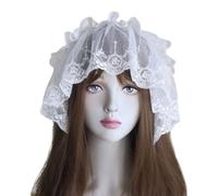 Cinta con volantes para niña, lazos de encaje, diademas recatadas con velo de sirvienta, adornos para el cabello