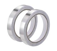 Cinta conductora, cinta de aluminio 10 mm for altas temperaturas, for climatización (HVAC), sellado y reparación conductos aire frío caliente, adhesivo una cara, 2 rollos 20 m/65 pies