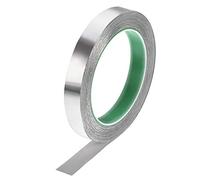 Cinta conductora, cinta de aluminio 25 mm for altas temperaturas, for sistemas climatización (HVAC), sellado y reparación conductos aire frío caliente, adhesivo, 20 m / 65 pies(15mm)