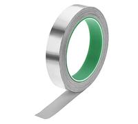 Cinta conductora, cinta de aluminio 25 mm for altas temperaturas, for sistemas climatización (HVAC), sellado y reparación conductos aire frío caliente, adhesivo, 20 m / 65 pies(18mm)