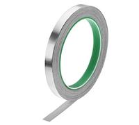 Cinta conductora, cinta de aluminio 25 mm for altas temperaturas, for sistemas climatización (HVAC), sellado y reparación conductos aire frío caliente, adhesivo, 20 m / 65 pies(10mm)