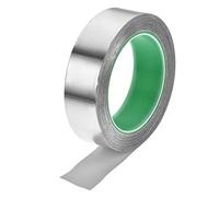 Cinta conductora, cinta de aluminio 25 mm for altas temperaturas, for sistemas climatización (HVAC), sellado y reparación conductos aire frío caliente, adhesivo, 20 m / 65 pies(30mm)