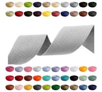 Cinta correa 2m 5m 10m 50m, 50 colores, ancho 10mm 15mm 20mm 25mm 30mm 40mm 50mm, correa para bolsa de polipropileno, ideal para proyectos de bricolaje, manualidades (336) gris claro, 30mm x 10m