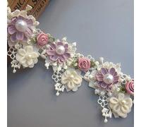 Cinta de 1 metro de perlas con borde de encaje, 5,5 cm de ancho, estilo vintage, adornos de albaricoque, tela bordada, apliques bordados, costura, manualidades, boda, vestido de novia, decoración,
