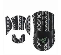 Cinta de agarre antideslizante para ratón, calcomanías de agarre para mouse Razer DeathAdder V2 Pro, negro y blanco completo