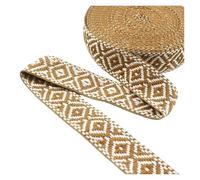 Cinta de algodón 25 mm for bolsas, 2, 4, 8 o 10 metros, cinta jacquard, decorativa for coser, al bies, ribetes para coser, bolsa hecha a mano(Brown,25mm-10Meters)
