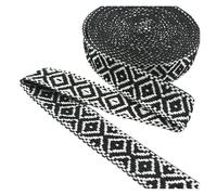 Cinta de algodón 25 mm for bolsas, 2, 4, 8 o 10 metros, cinta jacquard, decorativa for coser, al bies, ribetes para coser, bolsa hecha a mano(Black,25mm-8Meters)