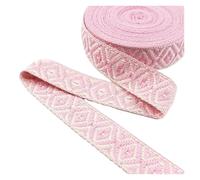 Cinta de algodón 25 mm for bolsas, 2, 4, 8 o 10 metros, cinta jacquard, decorativa for coser, al bies, ribetes Cinta Jacquard Vintage(Pink,25mm-8Meters)