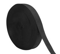 Cinta de Algodón, 25mm 50m Cintas al Sesgo de Algodón, Cintas Bies de Espiga, Cinta de Tela de Algodón, Cinta de Sarga de Algodon, Cinta al Bies de Algodón, para Bricolaje, Tejer, Coser (Negro)