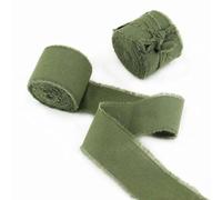 Cinta de algodón de 5 yardas de ancho y 3,8 cm, color verde, para envolver ramos de flores, decoración, borde deshilachado, 30 unidades.