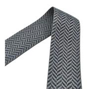 Cinta de algodón hilo dorado 1 metro, Material costura cinta fino suave 40mm ancho for bolsa, correa, cinturón, ropa DIY, decoración artesanal para Costura de Punto, Manualidades(Black Grey)