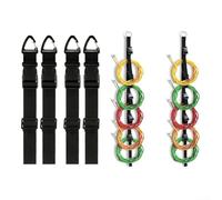 Cinta de almacenamiento de cable de extensión con 5 anillos de metal integrados para opciones flexibles de colgar y agrupación eficiente de cables en espacios reducidos (B)