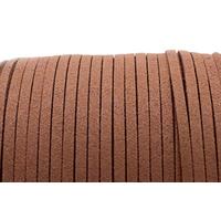 Cinta de ante sintético en color marrón claro, 3 mm de ancho, 4 m de largo, de Vintageparts para hacer joyas, manualidades, cinta de ante