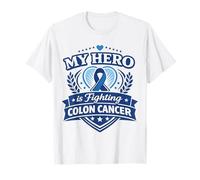 Cinta de Apoyo Azul de la Familia del héroe de la Conciencia del cáncer de Colon Camiseta