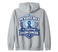 Cinta de Apoyo Azul de la Familia del héroe de la Conciencia del cáncer de Colon Sudadera con Capucha