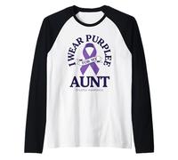 Cinta de Apoyo para concientización sobre la Epilepsia I Wear Purple for My Aunt Camiseta Manga Raglan