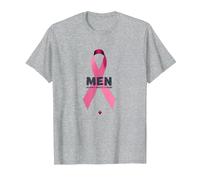Cinta de Apoyo para la concientización de los Hombres contra el cáncer de Mama Camiseta, Hombre, Gris Jaspeado, 6XL