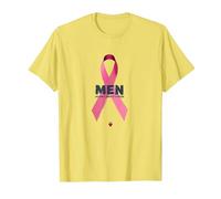 Cinta de Apoyo para la concientización de los Hombres contra el cáncer de Mama Camiseta, Hombre, Limón, XXL