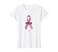Cinta de Apoyo para la concientización de los Hombres contra el cáncer de Mama Camiseta, Mujer, Blanco, M