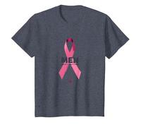Cinta de Apoyo para la concientización de los Hombres contra el cáncer de Mama Camiseta, Niños, Azul Jaspeado, 8 años