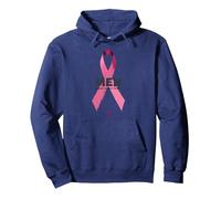 Cinta de Apoyo para la concientización de los Hombres contra el cáncer de Mama Sudadera con Capucha, Unisex para Adultos, Azul Marino, M