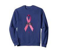 Cinta de Apoyo para la concientización de los Hombres contra el cáncer de Mama Sudadera, Unisex para Adultos, Azul Marino, XL