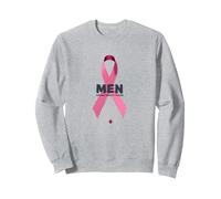 Cinta de Apoyo para la concientización de los Hombres contra el cáncer de Mama Sudadera, Unisex para Adultos, Gris Jaspeado, L