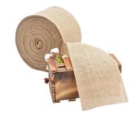 cinta de arpillera, Cinta de arpillera yute, rollo 1-10 metros for envolver manualidades bodas(100mm Width,5 Meter)