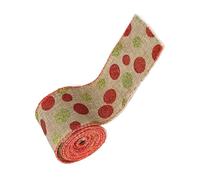 Cinta de arpillera con diseño de puntos redondos para decoración de árbol de Navidad, envoltura y estilos de arpillera navideña, cinta de Navidad punteada