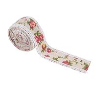 Cinta de Arpillera de Flores de Impresas, 5 yardas Rollo de cinta de arpillera vintage DIY con flores, Floral Bordado Tela Trim, Arpillera Patrón Flores Estampado Rollo para Envolver