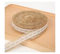 Cinta de arpillera Yute Natural 2M y 5M, decoración boda Vintage rústica versátil, rollo encaje, suministros for fiestas DIY Para manualidades(Color7,2M)