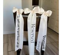 Cinta De Asiento De Silla De Boda Personalizada Reservada, Etiquetas De Lugar De Nombre De Decoración Seda En Memoria Amorosa De Nuestro Amado, Signo De Lazos Reservados Etiquetas De Asiento