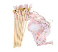 Cinta de baile, Varillas de cinta giratorias resistentes a las manchas, varitas de boda de encaje con campanas, multicolor, 30 Uds.(N05)