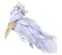 Cinta de baile, Varillas de cinta giratorias resistentes a las manchas, varitas de boda de encaje con campanas, multicolor, 30 Uds.(N01)