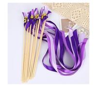 Cinta de baile, Varillas de cinta giratorias resistentes a las manchas, varitas de boda de encaje con campanas, multicolor, 30 Uds.(N06)