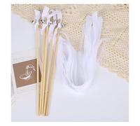 Cinta de baile, Varillas de cinta giratorias resistentes a las manchas, varitas de boda de encaje con campanas, multicolor, 30 Uds.(N04)