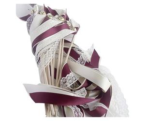 Cinta de baile, Varillas de cinta giratorias resistentes a las manchas, varitas de boda de encaje con campanas, multicolor, 30 Uds.(N03)