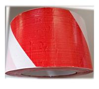 Cinta de Baliza Balizamiento de Balizar Advertencia Seguridad Rojo/Blanco Rollo 75mm. x 250 Metros