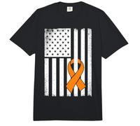 Cinta de Bandera de Estados Unidos para concienciación sobre la Leucemia Comfort Colors Adult Heavyweight T-Shirt