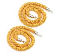 Cinta de barrera con cable Cuerda de puntal con ganchos de presión, paquete de 2, amarillo, 2-10 pies(9Ft/274Cm)