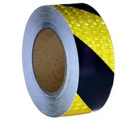 Cinta de barrera de advertencia de peligro, Cinta reflectante de advertencia peligro 2 pulgadas por 82 pies en amarillo, negro y rojo, blanco(Yellow/black)