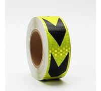 Cinta de barrera de advertencia de peligro, Cinta Reflectante Multicolor 2 Pulgadas X 82 Pies(Fluorescent yellow/black)